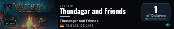 Thundagar and Friends live status badge