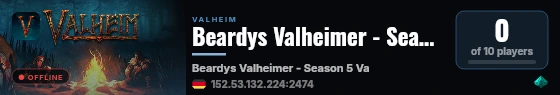 Beardys Valheimer - Season 5 Vanilla live status badge