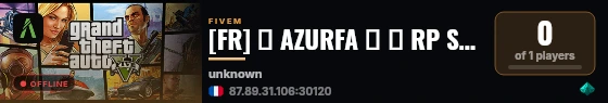[FR] 🩵 AZURFA 🡺 🔓 RP SÉRIEUX 🡺 🎁 EXCLUSIF & OPTIMISÉ 🡺 DISCORD.GG/AZURFA ! 🩵 live status badge