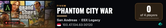 PHANTOM CITY WAR live status badge