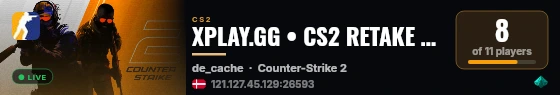 XPLAY.GG • CS2 RETAKE #126 • [DK] live status badge
