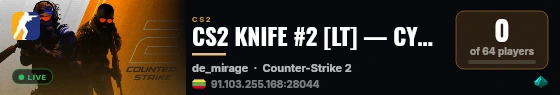 CS2 KNIFE #2 [LT] — CYBERSHOKE.NET (ONLY MINECRAFT) live status badge