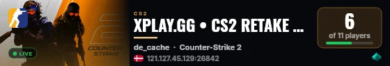 XPLAY.GG • CS2 RETAKE #138 • [DK] live status badge