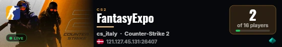 FantasyExpo live status badge