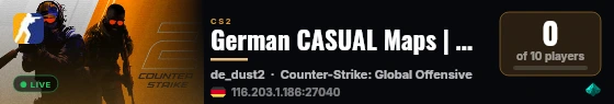 German CASUAL Maps | Healthkits | 128 Tick | sponsored by xcelnt.games live status badge