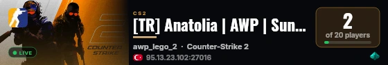 [TR] Anatolia | AWP | Sunucusu live status badge