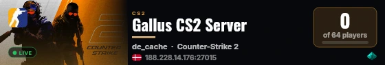 Gallus CS2 Server live status badge