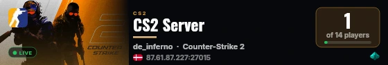 CS2 Server live status badge