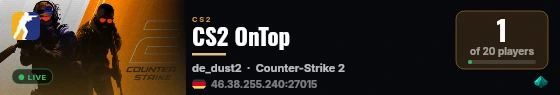 CS2 OnTop live status badge