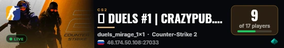 🟢 DUELS #1 | CRAZYPUB.GG | x2 DROP SKINS live status badge