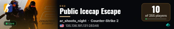 Public Icecap Escape live status badge