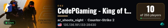 CodePGaming - King of the Hill US#4 - survival live status badge