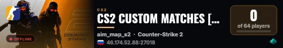 CS2 CUSTOM MATCHES [RU] — CYBERSHOKE.NET live status badge