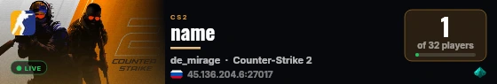 name live status badge