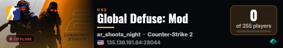 Global Defuse: Mod live status badge