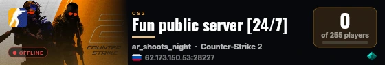 Fun public server [24/7] live status badge