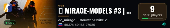 🟢 MIRAGE-MODELS #3 | CRAZYPUB.GG | x2 DROP SKINS live status badge