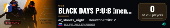 BLACK DAYS P:U:B !menu !lk live status badge
