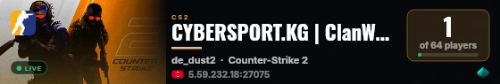 CYBERSPORT.KG | ClanWar #7 live status badge
