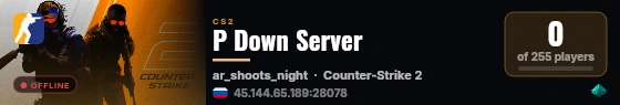 P Down Server live status badge
