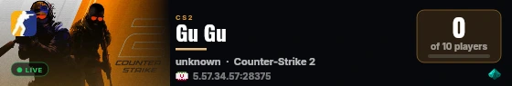 Gu Gu live status badge