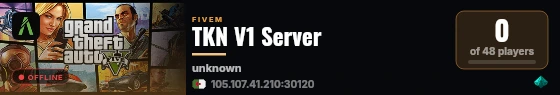 TKN V1 Server live status badge