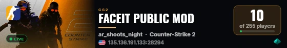 FACEIT PUBLIC MOD live status badge