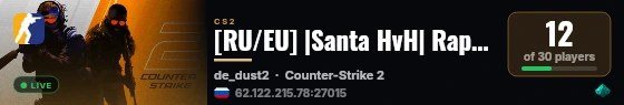 [RU/EU] |Santa HvH| RapidFire & Nospread [NO FIX] live status badge