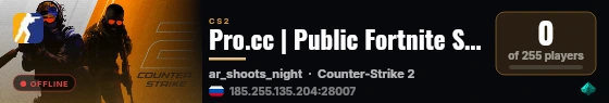 Pro.cc | Public Fortnite Style live status badge