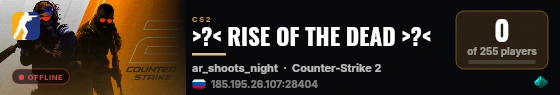 >?< RISE OF THE DEAD >?< live status badge