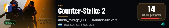 Counter-Strike 2 live status badge