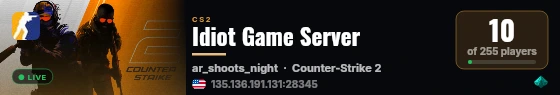 Idiot Game Server live status badge
