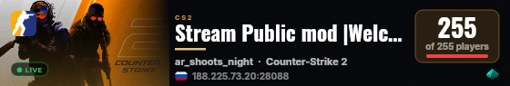 Stream Public mod |Welcome live status badge