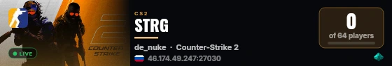 STRG live status badge