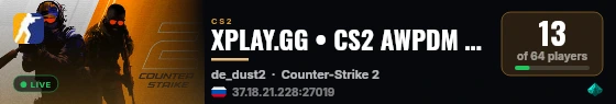 XPLAY.GG • CS2 AWPDM FFA #17 • [RU] live status badge