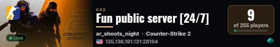 Fun public server [24/7] live status badge