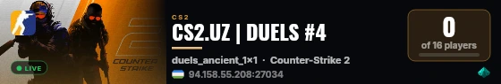 CS2.UZ | DUELS #4 live status badge