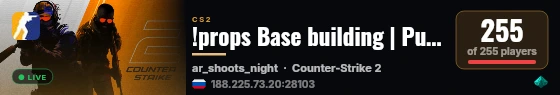 !props Base building | Public:Re live status badge