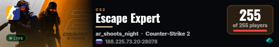 Escape Expert live status badge