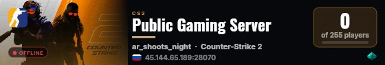 Public Gaming Server live status badge