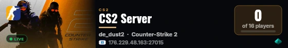 CS2 Server live status badge