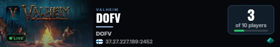 DOFV live status badge