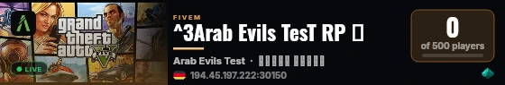 ^3Arab Evils TesT RP ✦ live status badge