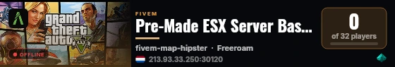 Pre-Made ESX Server Base By BTNGaming live status badge