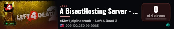A BisectHosting Server - 7cf02ffe live status badge