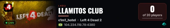 LLAMITOS CLUB live status badge