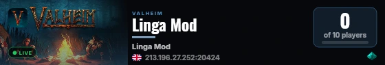 Linga Mod live status badge