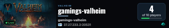 gamings-valheim live status badge