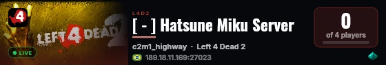 [ - ] Hatsune Miku Server live status badge
