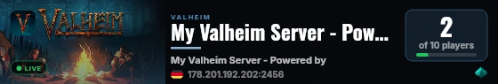 My Valheim Server - Powered by AMP live status badge